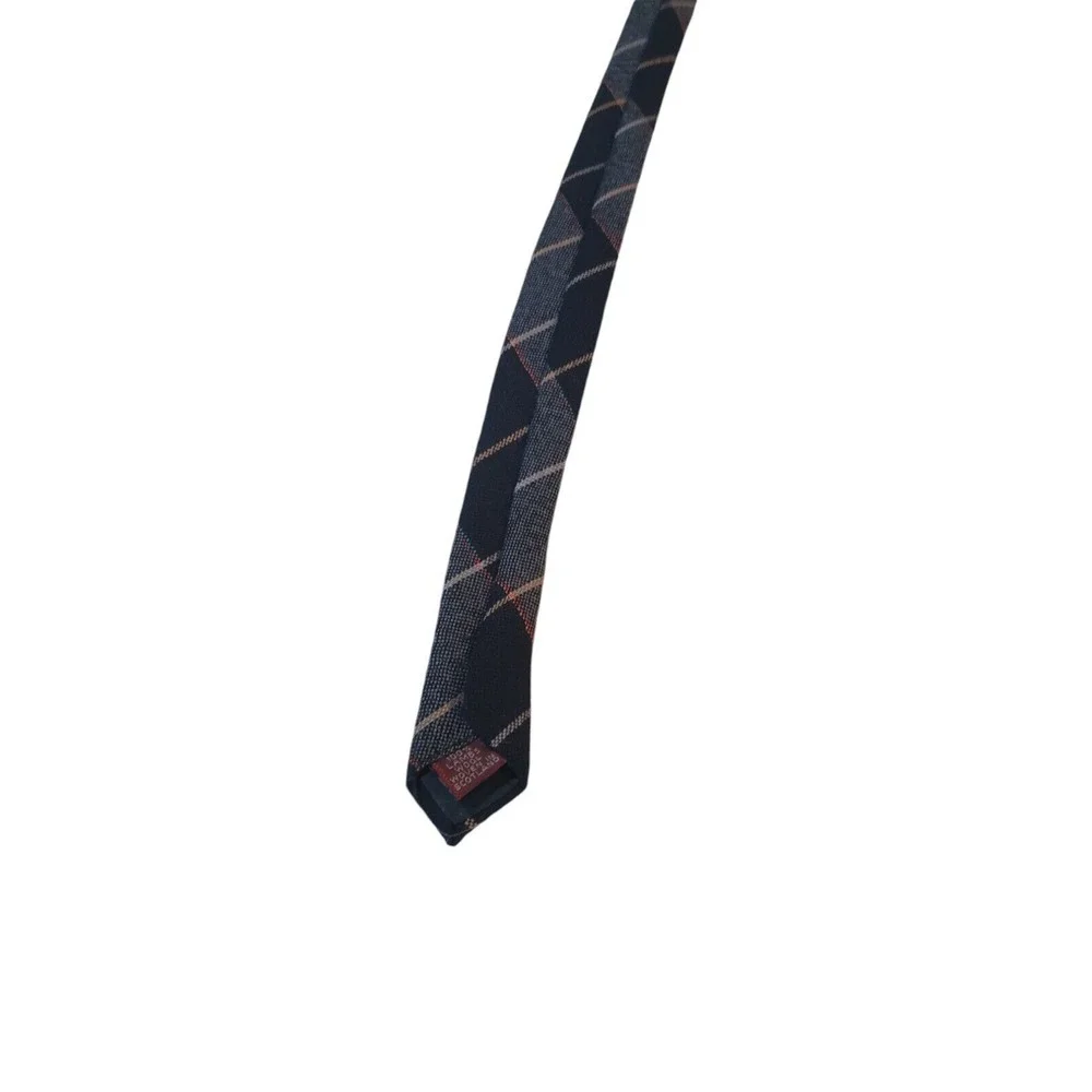 Cambridge Classics‎ Plaid Neck Tie Mens Navy 100% Lambs wool Woven in Scotland
